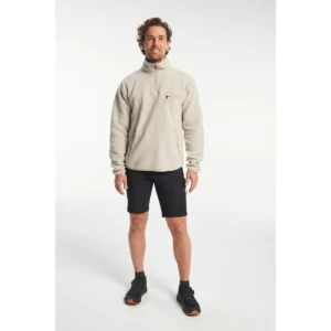 Polar hombre TENSON YOKE HALF ZIP 465017646, Arena, con modelo, vista frontal de cuerpo completo