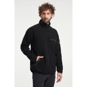 Polar hombre TENSON YOKE HALF ZIP 465017646, Negro, con modelo, vista frontal