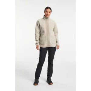 Chaqueta polar mujer TENSON YOKE FULL ZIP 465017895, Arena, con modelo, vista frontal de cuerpo completo