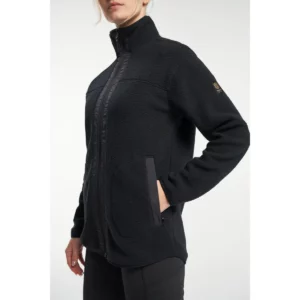 Chaqueta polar mujer TENSON YOKE FULL ZIP 465017895, Negro, con modelo, detalle del bolsillo lateral