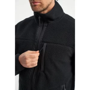 Chaqueta polar hombre TENSON YOKE FULL ZIP 465017896, Negro, con modelo, detalle del bolsillo del pecho