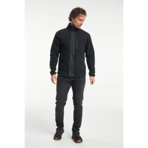 Chaqueta polar hombre TENSON YOKE FULL ZIP 465017896, Negro, con modelo, vista frontal de cuerpo completo
