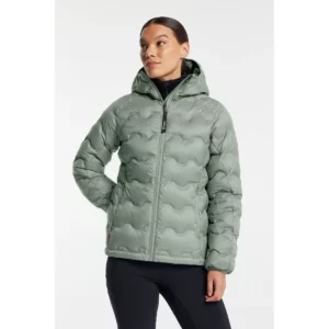 Chaqueta mujer TENSON TXLITE SHIBUI DOWN JACKET 465017960, Verde grisáceo, vista frontal con modelo