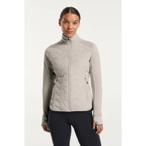 Chaqueta mujer TENSON TXLITE HYBRID ZIP 465018067, Arena, vista frontal con modelo