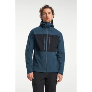 Chaqueta hombre TENSON TXLITE SOFTSHELL JACKET 465018098, Azul oscuro, vista frontal con modelo