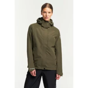 Chaqueta mujer TENSON WESTING RAIN JACKET 465018333, Verde oliva, vista frontal con modelo