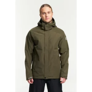 Chaqueta hombre TENSON WESTING RAIN JACKET 465018334, Verde oliva, vista frontal con modelo