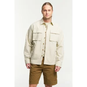 Sobrecamisa unisex TENSON AUTHENTIC OVERSHIRT 465018546, Beige claro, vista frontal con modelo