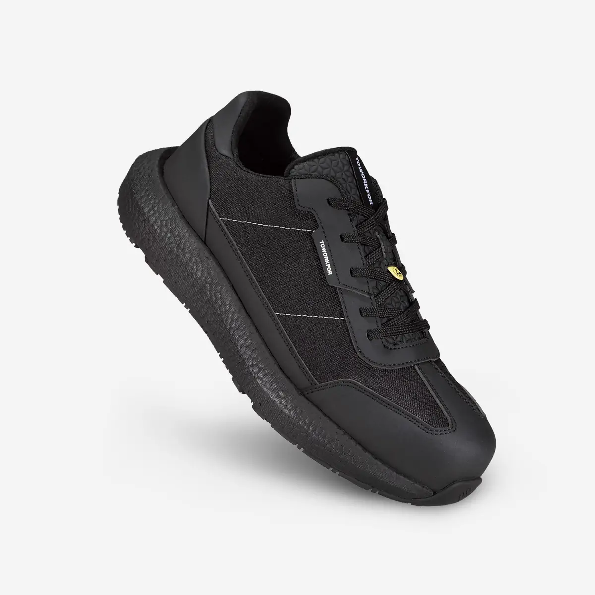 Zapatilla de seguridad Toworkfor ZERO ALL BLACK 5 Zapatilla de seguridad Toworkfor ZERO ALL BLACK, vista frontal elevada