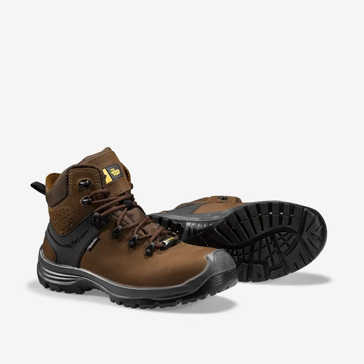 Bota de seguridad Toworkfor HIKER BROWN 3 Bota de seguridad Toworkfor HIKER BROWN, par de zapatos y suela