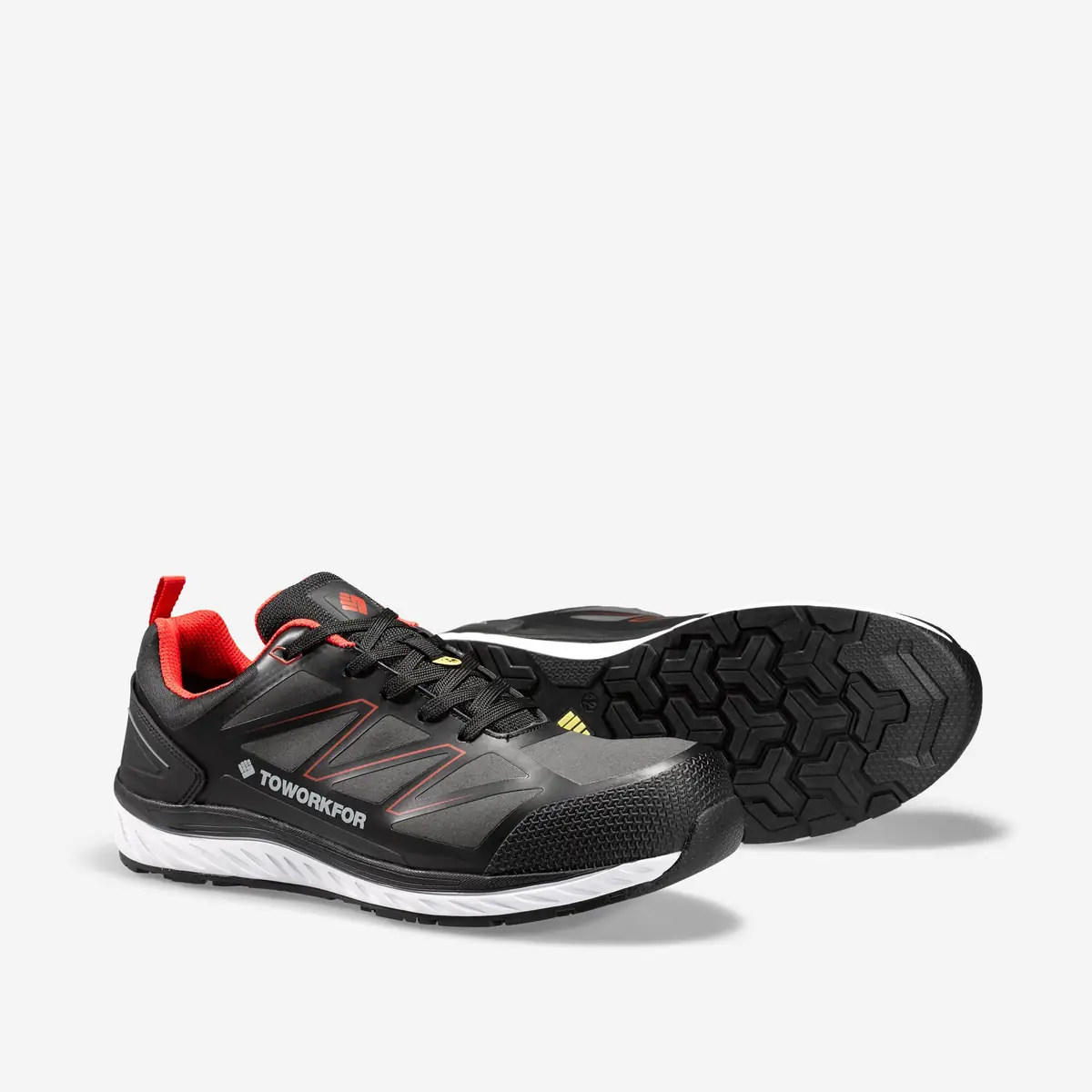 Zapatilla de seguridad Toworkfor WARM UP RED 3 Zapatilla de seguridad Toworkfor WARM UP RED, par de zapatos y suela