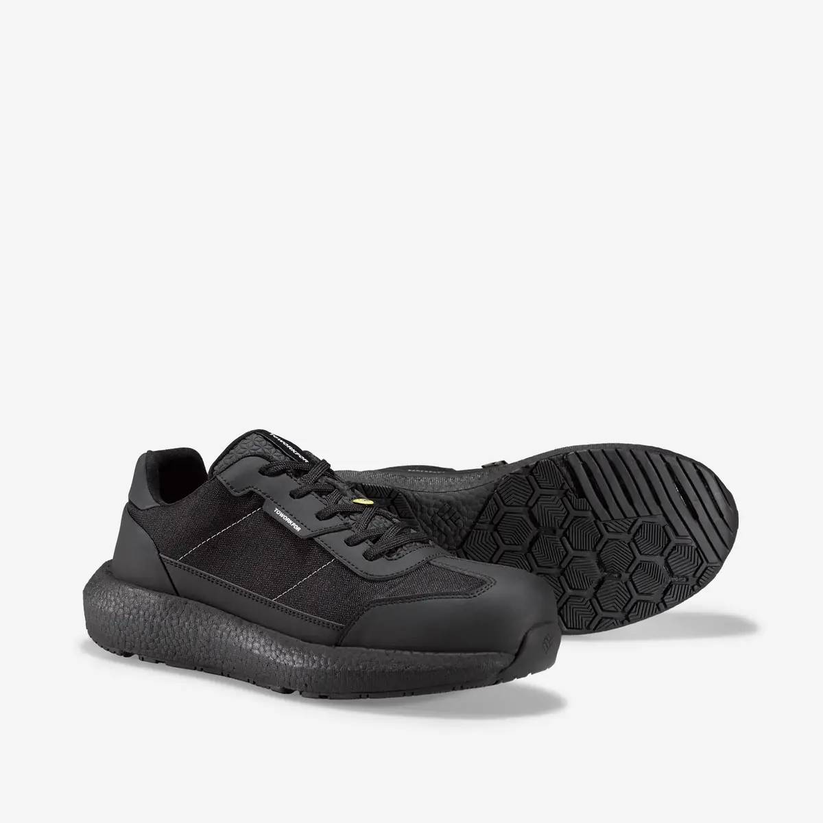 Zapatilla de seguridad Toworkfor ZERO ALL BLACK 3 Zapatilla de seguridad Toworkfor ZERO ALL BLACK, par de zapatos y suela