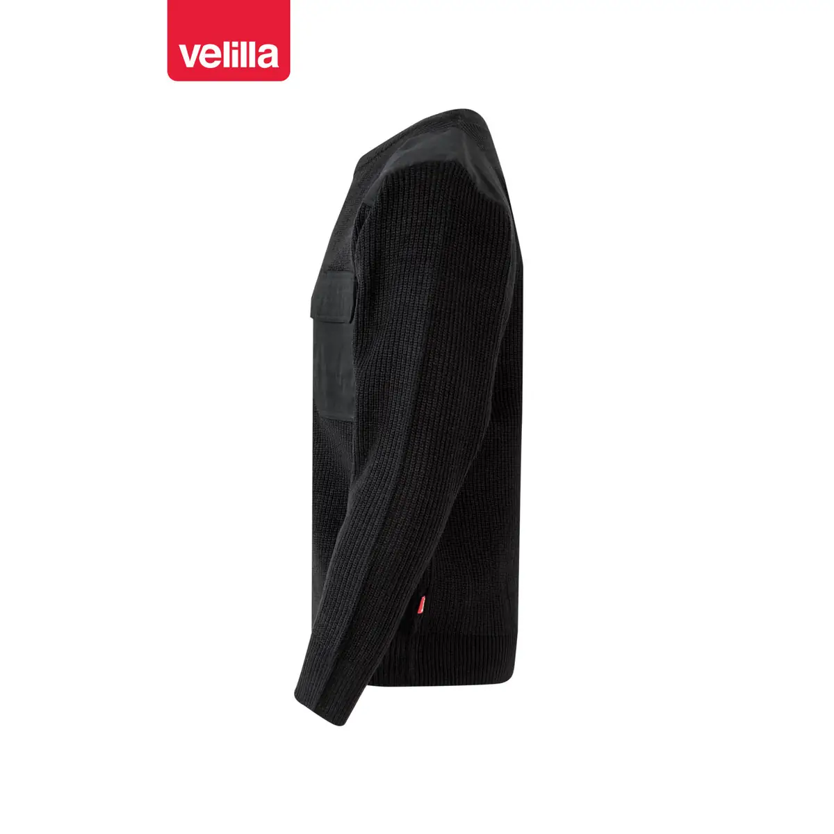 Jersey punto grueso cuello redondo Velilla 100 5 Jersey punto grueso cuello redondo Velilla 100 Negro, vista lateral