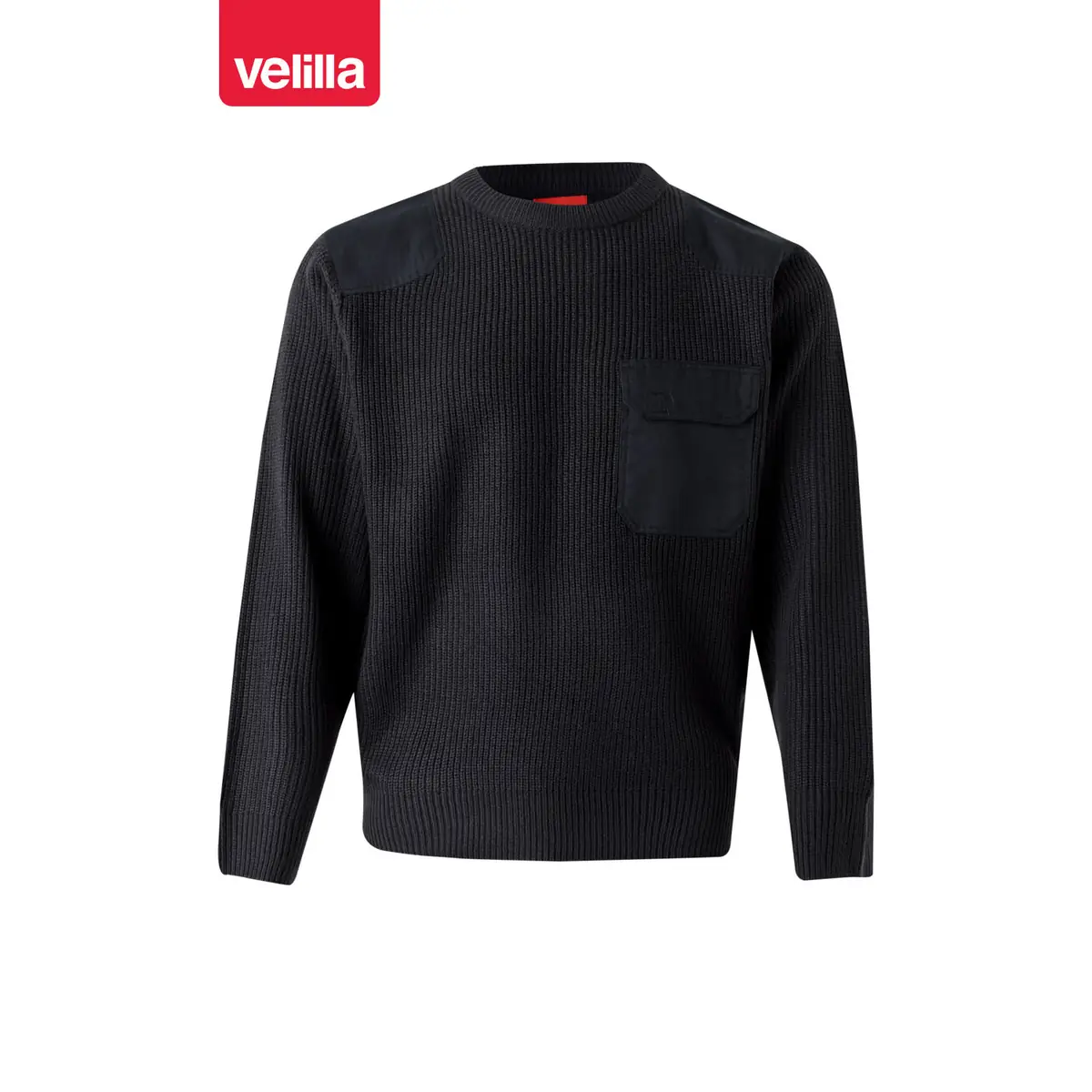 Jersey punto grueso cuello redondo Velilla 100 7 Jersey punto grueso cuello redondo Velilla 100 Azul marino, vista frontal