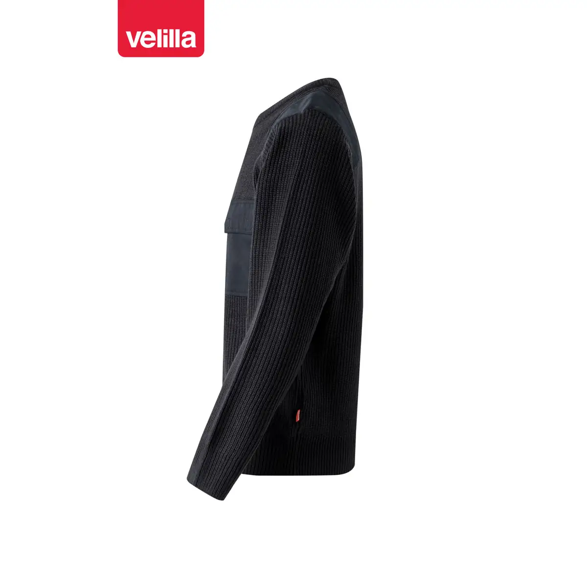Jersey punto grueso cuello redondo Velilla 100 8 Jersey punto grueso cuello redondo Velilla 100 Azul marino, vista lateral