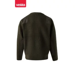 Jersey punto grueso cuello redondo Velilla 100 Verde caza, vista trasera