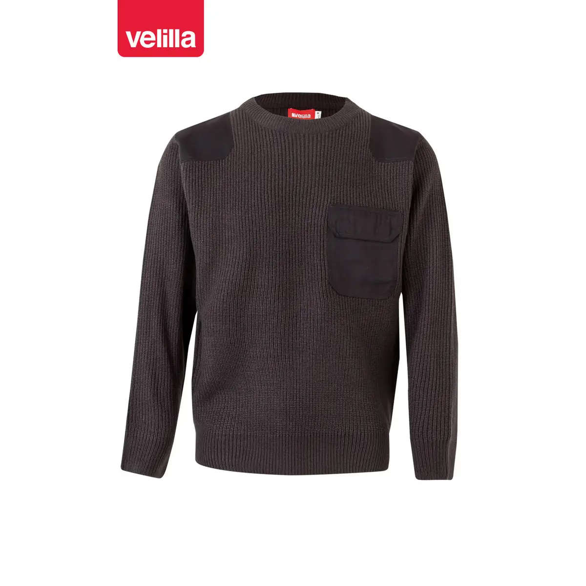 Jersey punto grueso cuello redondo Velilla 100 1 Jersey punto grueso cuello redondo Velilla 100 Gris, vista frontal