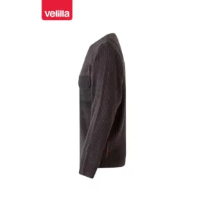 Jersey punto grueso cuello redondo Velilla 100 Gris, vista lateral