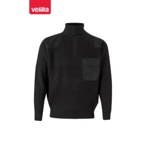 Jersey punto grueso cuello alto Velilla 101 Negro, vista frontal