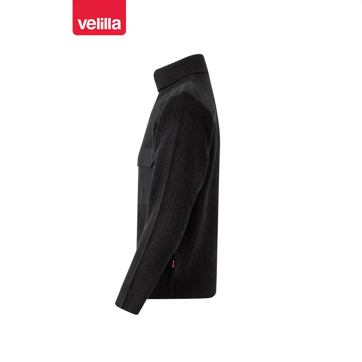 Jersey punto grueso cuello alto Velilla 101 5 Jersey punto grueso cuello alto Velilla 101 Negro, vista lateral