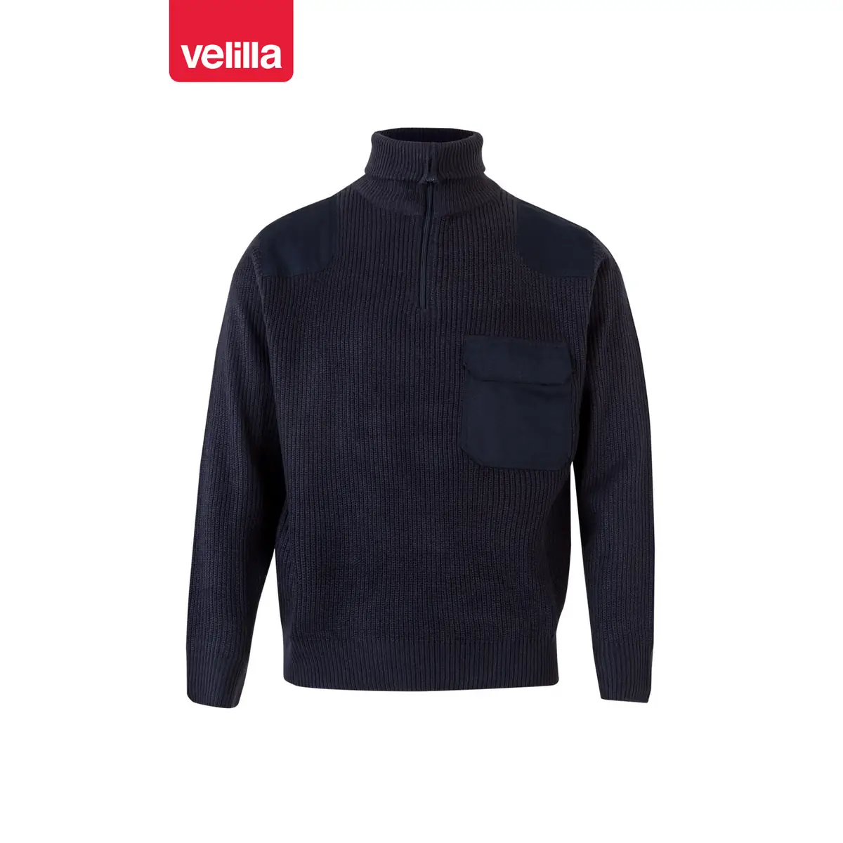 Jersey punto grueso cuello alto Velilla 101 7 Jersey punto grueso cuello alto Velilla 101 Azul marino, vista frontal