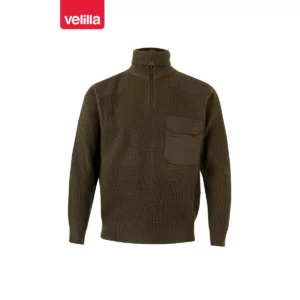 Jersey punto grueso cuello alto Velilla 101 Verde caza, vista frontal