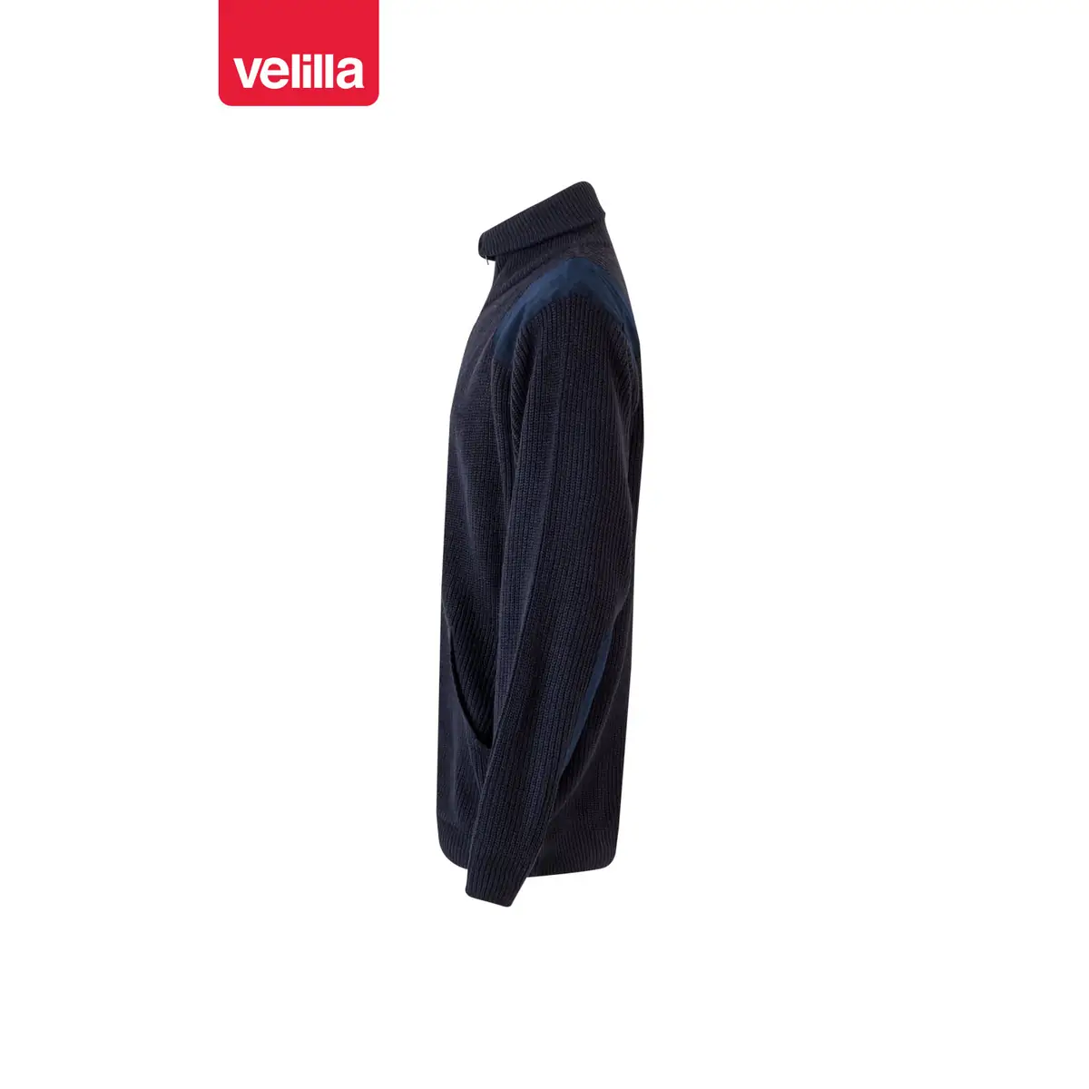 Chaqueta punto grueso cuello alto Velilla 102 2 Chaqueta punto grueso cuello alto Velilla 102 Azul marino, vista lateral