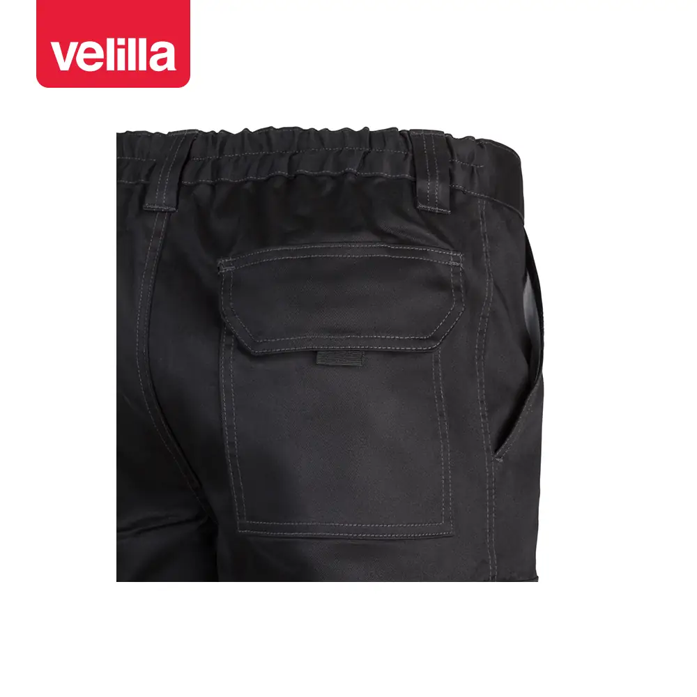Pantalón multibolsillos Velilla 103001 10 Pantalón multibolsillos Velilla 103001 Negro, detalle de cintura y bolsillo trasero