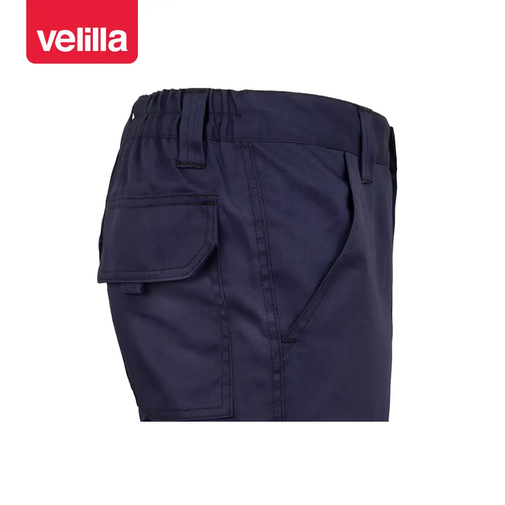 Pantalón multibolsillos Velilla 103001 16 Pantalón multibolsillos Velilla 103001 Azul marino, detalle de cintura y bolsillo trasero