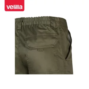 Pantalón multibolsillos Velilla 103001 Verde caza, detalle de cintura y bolsillo trasero