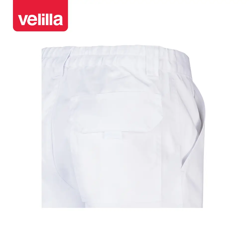 Pantalón multibolsillos Velilla 103001 6 Pantalón multibolsillos Velilla 103001 Blanco, detalle de cintura y bolsillo trasero