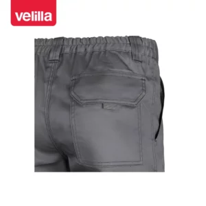 Pantalón multibolsillos Velilla 103001 Gris, detalle de cintura y bolsillo trasero