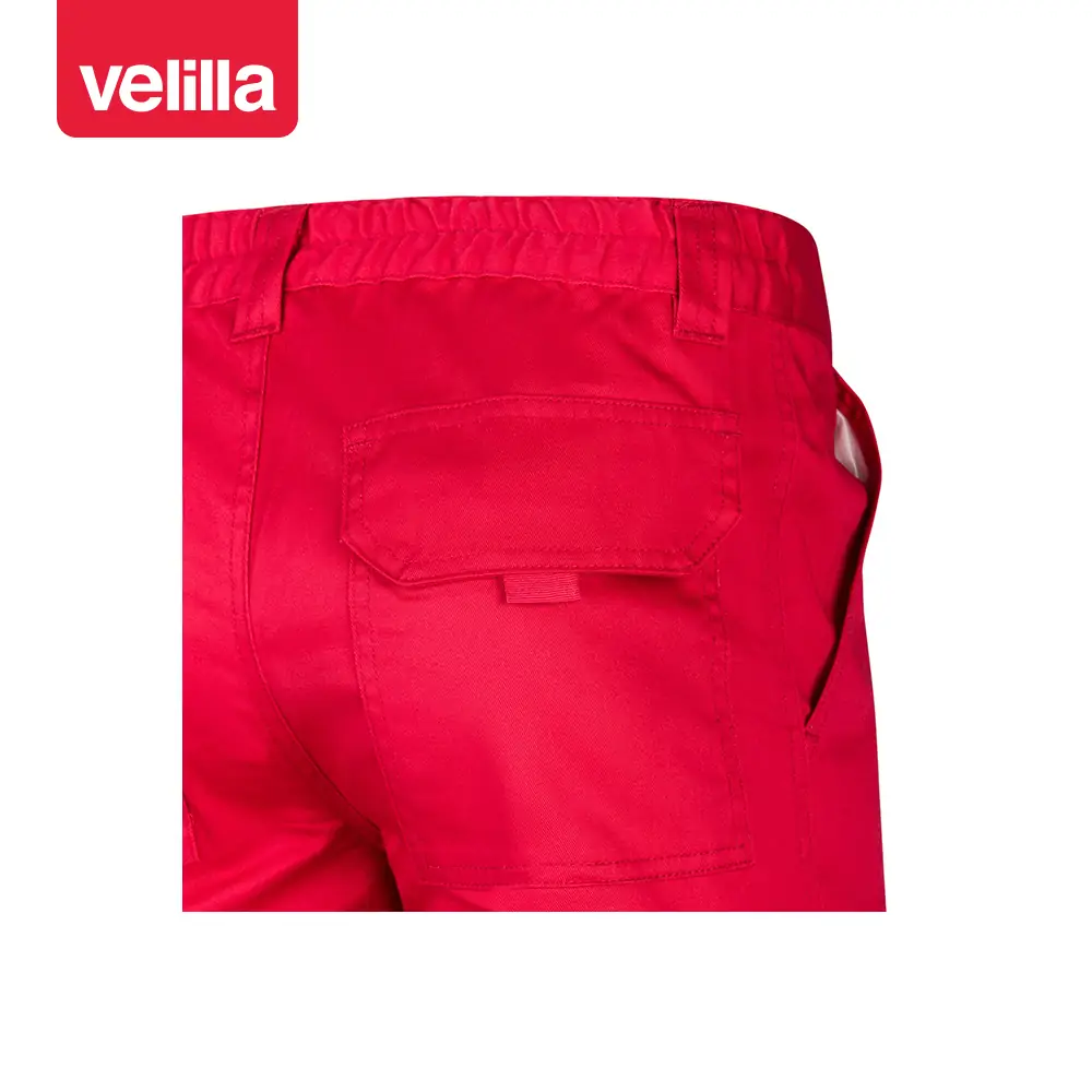 Pantalón multibolsillos Velilla 103001 24 Pantalón multibolsillos Velilla 103001 Rojo, detalle de cintura y bolsillo trasero