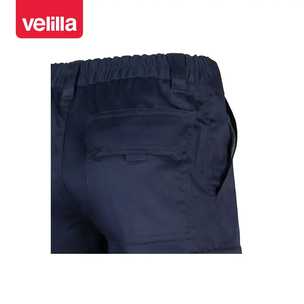 Pantalón multibolsillos Velilla 103001 12 Pantalón multibolsillos Velilla 103001 Azul navy, detalle de cintura y bolsillo trasero