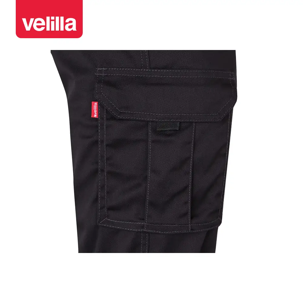 Pantalón stretch multibolsillos Velilla 103002S 9 Pantalón stretch multibolsillos Velilla 103002S Negro, detalle de bolsillo lateral