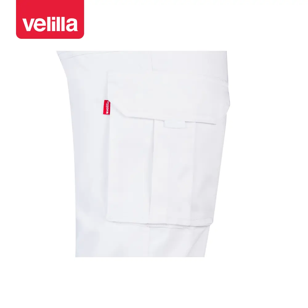 Pantalón stretch multibolsillos Velilla 103002S 5 Pantalón stretch multibolsillos Velilla 103002S Blanco, detalle de bolsillo lateral