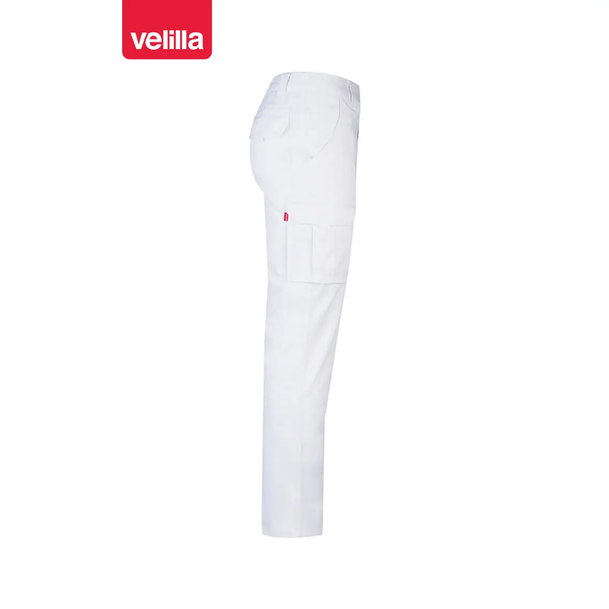 Pantalón stretch multibolsillos Velilla 103002S 3 Pantalón stretch multibolsillos Velilla 103002S Blanco, vista lateral opuesta