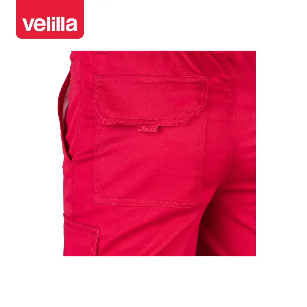 Pantalón stretch multibolsillos Velilla 103002S 25 Pantalón stretch multibolsillos Velilla 103002S Rojo, detalle de bolsillo trasero