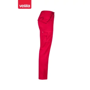Pantalón stretch multibolsillos Velilla 103002S Rojo, vista lateral opuesta