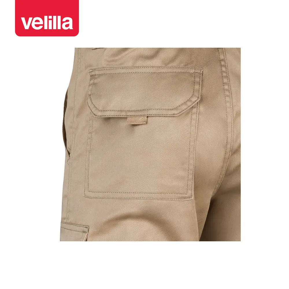 Pantalón stretch multibolsillos Velilla 103002S 23 Pantalón stretch multibolsillos Velilla 103002S Beige arena, detalle de bolsillo trasero