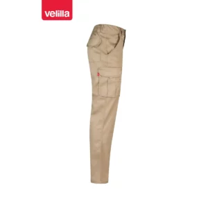 Pantalón stretch multibolsillos Velilla 103002S Beige arena, vista lateral opuesta