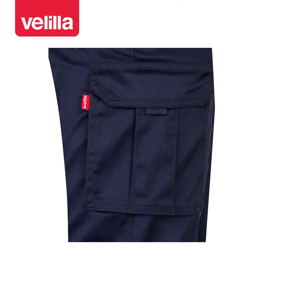 Pantalón stretch multibolsillos Velilla 103002S 12 Pantalón stretch multibolsillos Velilla 103002S Azul navy, detalle de bolsillo lateral