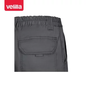 Pantalón multibolsillos mujer Velilla 103002SW Gris, detalle de cintura y bolsillo trasero