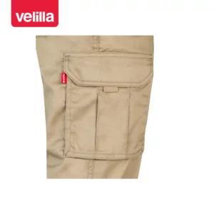 Pantalón stretch multibolsillos Velilla 103005S Beige arena, detalle de bolsillo lateral