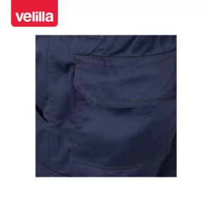 Pantalón stretch multibolsillos Velilla 103005S Azul navy, detalle de tapeta del bolsillo trasero