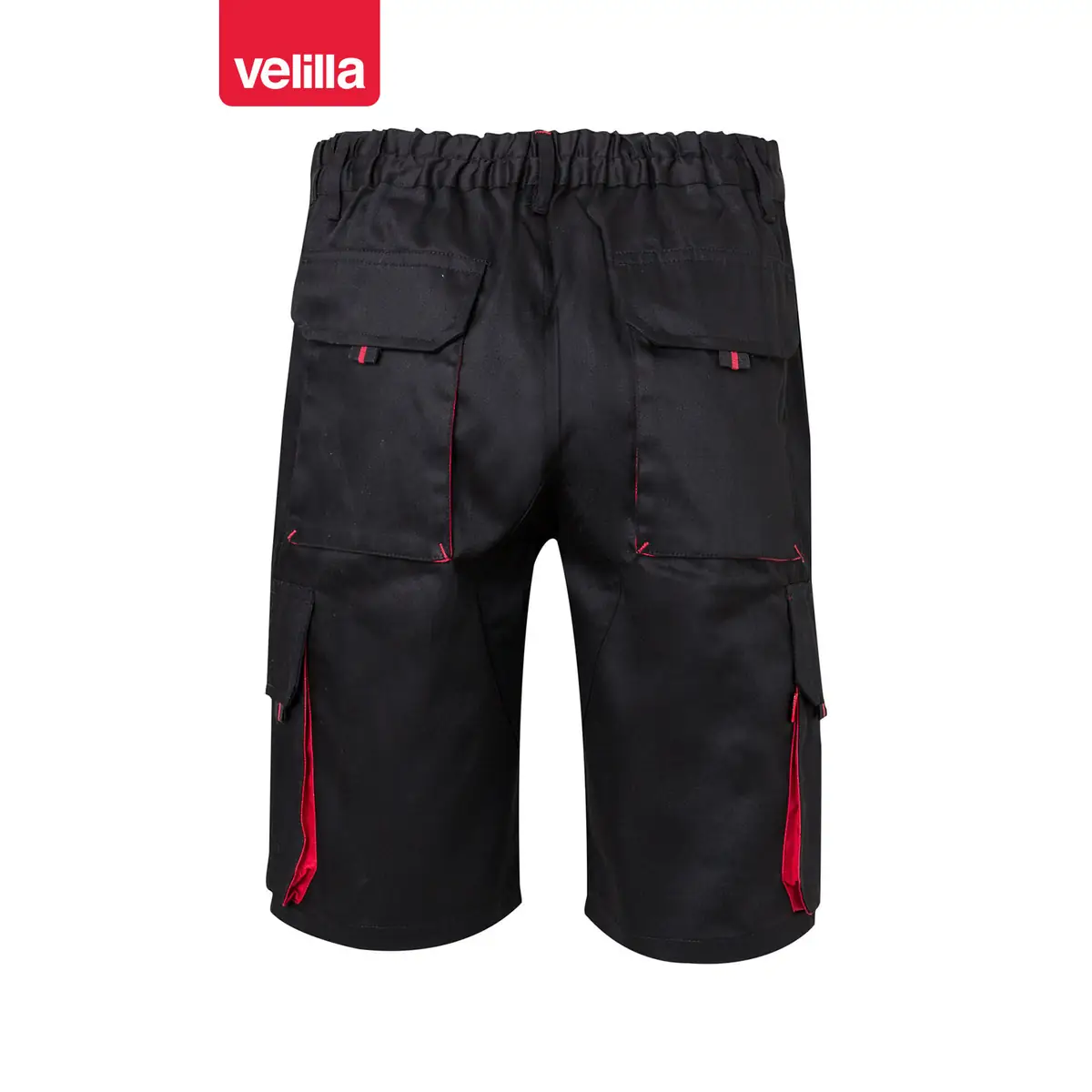 Bermudas bicolor multibolsillos Velilla 103007 91 Bermudas bicolor multibolsillos Velilla 103007 Negro/Rojo, vista trasera