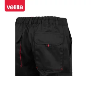 Bermudas bicolor multibolsillos Velilla 103007 Negro/Rojo, detalle de bolsillo trasero