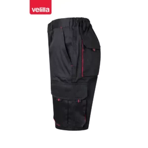 Bermudas bicolor multibolsillos Velilla 103007 Negro/Rojo, vista lateral