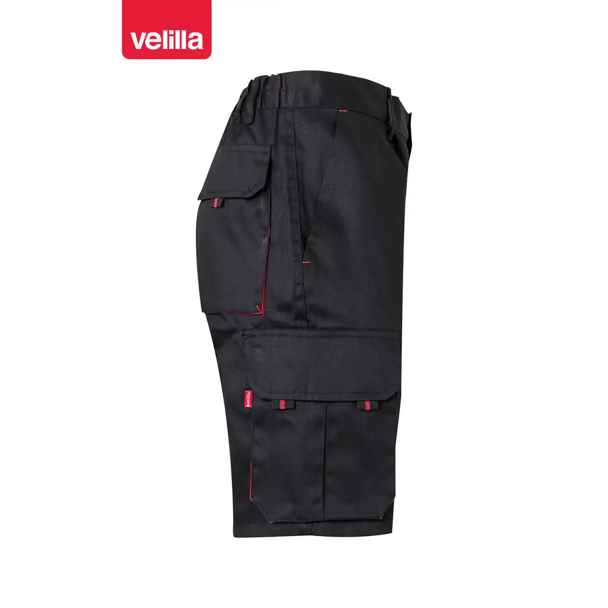 Bermudas bicolor multibolsillos Velilla 103007 90 Bermudas bicolor multibolsillos Velilla 103007 Negro/Rojo, vista lateral