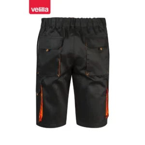 Bermudas bicolor multibolsillos Velilla 103007 Negro/Naranja, vista trasera